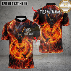 Maxcorners Darts Thunder Lightning Dragon With Dartboard Multicolor Customized Name, Team Name 3D Shirts