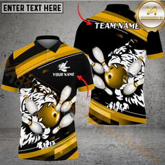 Maxcorners Ball And Pins Tiger Bowling Jersey Multicolor Options Personalized Name, Team Name 3D Shirt