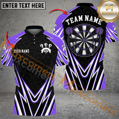 Maxcorners Darts Paint Style MutilColor Option Customized Name, Team Name 3D Polo Shirt