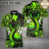 Maxcorners Big Cobra Bowling Python Lightning Multicolor Options Personalized Name, Team Name 3D Shirt (4 Colors)
