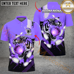 Maxcorners Ball And Pins Tiger Bowl Bowling Jersey Multicolor Options Personalized Name, Team Name 3D Shirt