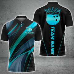 Maxcorners Bowling Golden Strike Multicolor Customized Name, Team Name 3D Shirts