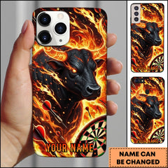 Maxcorners Darts Fire Bull Fiery Dartboard Personalized Name Phone Case