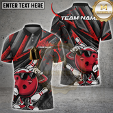 Maxcorners Cool Bowling Ball Multicolor Customized Name, Team Name 3D Shirts