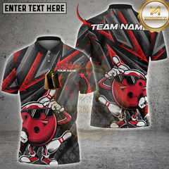 Maxcorners Cool Bowling Ball Multicolor Customized Name, Team Name 3D Shirts