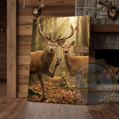 Maxcorners Funny Deer Dating Canvas Wall Art - First Date Complicated Humor Print