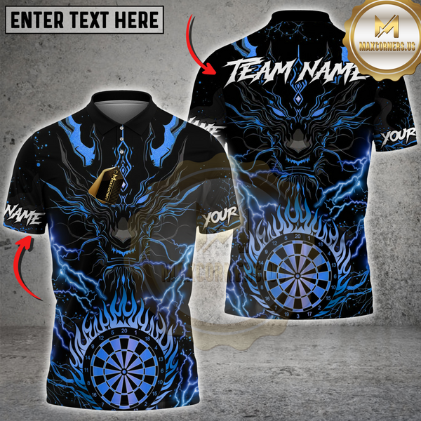 Maxcorners Golden Dragon Darts Multicolor Customized Name, Team Name 3D Shirts