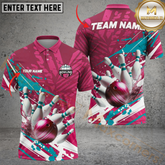 Maxcorners Bowling Patriot Strike Personalized Name Men And Women 3D Polo Shirt Custom Bowling Team Jersey (4 Colors)