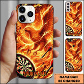Maxcorners Darts Fire Phoenix Dartboard Personalized Name Phone Case