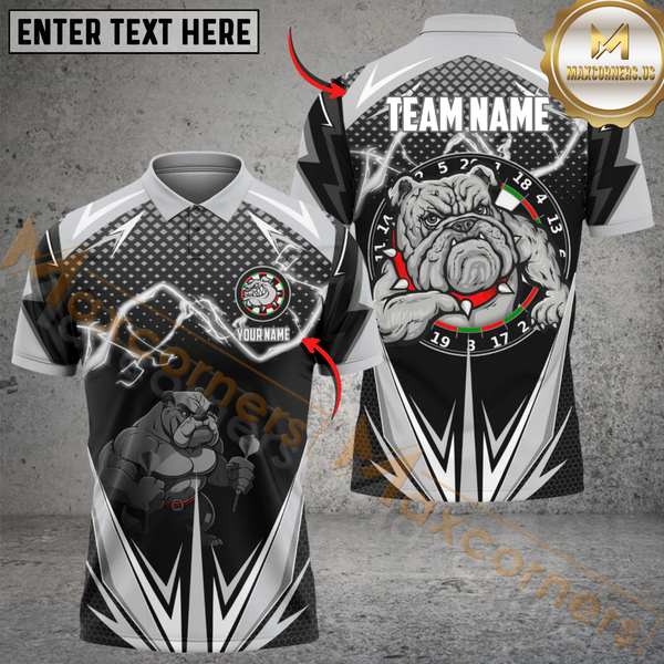 Maxcorners Darts Power Bulldog Multicolor Customized Name, Team Name 3D Shirts