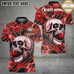 Maxcorners Lightning Thunder Skull Bowling Multicolor Customized Name, Team Name 3D Shirts