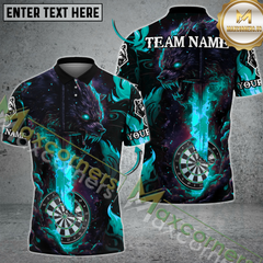 Maxcorners Fiery Wolf Darts Jersey Multicolor Options Personalized Name, Team Name 3D Shirt