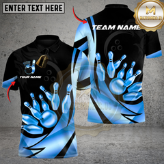 Maxcorners Bowling and Pins Luxe Lane Multicolor Customized Name, Team Name 3D Shirts