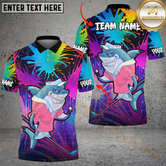 Maxcorners Golf Shark Swing Party Funny Personalized Name 3D Unisex Shirt