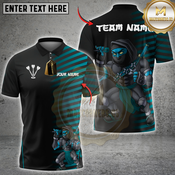 Maxcorners Darts Crimson Ninja Multioptions Personalized Name, Team Name Unisex 3D Shirts