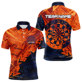 Maxcorners Blue & Orange Dartboards Custom Grunge Dart Shirt For Men, Dart Team Jerseys LM0705