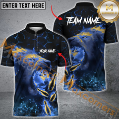 Maxcorners Fire Lion Bowling Jersey Multicolor Option Customized Name, Team Name 3D Polo Shirt