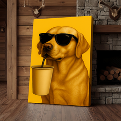 Maxcorners Dog Cool Drink 3D Wrapped Canvas