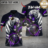 Maxcorners Bowling White Tiger Rage Multicolor Customized Name, Team Name 3D Shirts