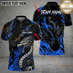 Maxcorners Bowling Dragon Breath Multicolor Customized Name, Team Name 3D Shirts