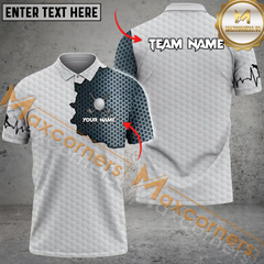 Maxcorners Golf Ball Skin Pattern Multicolor Option Customized Name, Team Name 3D Polo Shirt