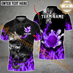 Maxcorners Ball And Pins Dragon Flame Bowling Jersey Multicolor Options Personalized Name, Team Name 3D Shirt