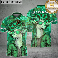 Maxcorners Dart Shirt Western Goat Retro Sunglasses Style Design Multioptions Personalized Name, Team Name Unisex 3D Shirt (4 Colors)