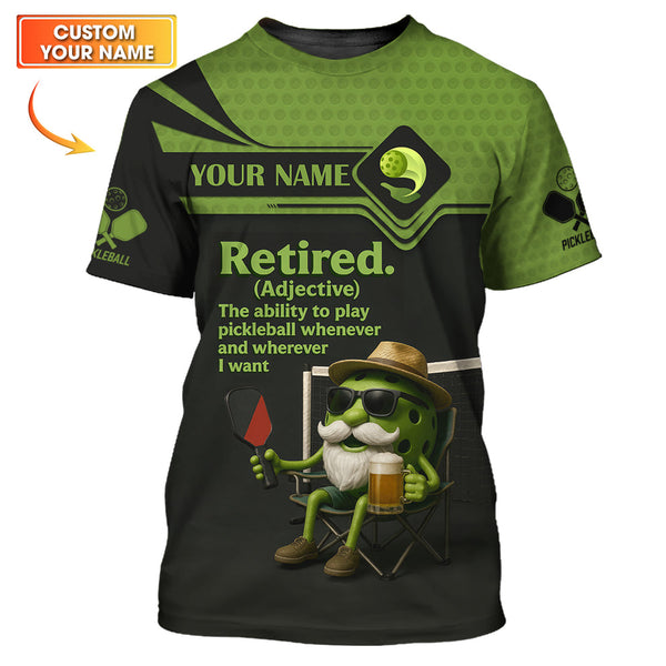 Maxcorners Custom Name Funny Men's Pickleball Shirt, Retired Pickleball Shirts, Gift For Pickleball Players LM0509