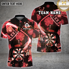 Maxcorners Leprechaun Dartboard Green Lucky Clover Theme Multioptions Personalized Name, Team Name Unisex 3D Shirt (4 Colors)