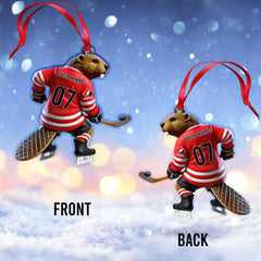 Maxcorners Custom Name Hockey Ornament, Christmas Gift for Hockey Lover 2D Flat LM2111