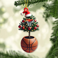 Maxcorners Custom Name Basketball Tree Ornament, Basketball Lover Christmas Gift 2D Flat LM2111
