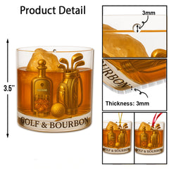 Maxcorners Personalized Golf And Bourbon Ornament, Bourbon Christmas Ornament, Golf Ornament, Golf Decor For Golfer