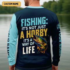 Maxcorners Fishing It's Not Just A Hobby It's A Way Of Life Fishing UPF Shirts, Fishing Gifts For Men