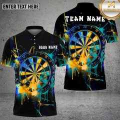 Maxcorners Dart Shirt Neon Splash Impact Style Multioptions Personalized Name, Team Name Unisex 3D Shirt (4 Colors)