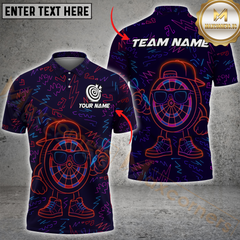 Maxcorners Darts Neon Funny Multicolor Customized Name, Team Name 3D Shirts