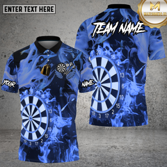 Maxcorners Dart Shirt Aqua Flame Board Style Multioptions Personalized Name, Team Name Unisex 3D Shirt (4 Colors)