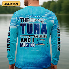 Maxcorners The Tuna Are Calling And I Must Go Fishing UPF Shirts, Fishing Gifts For Men, Tuna Fishing Shirts For Men
