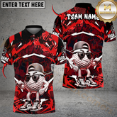 Maxcorners Street Swing Golf Polo Funny Golf Polo Shirt, Customized Name & Team Name 3D Shirts (4 Colors)