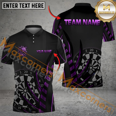 Maxcorners Darts Dragon Spike Bone Mutilcolor Options Personalized Name, Team Name 3D Polo Shirt