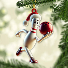 Maxcorners Custom Name Bowling Ornament, Bowling Lover Christmas Gift 2D Flat LM2211