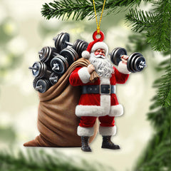 Maxcorners Custom Name Gym Santa Ornament, Gymnastics Christmas Gift 2D Flat LM2111