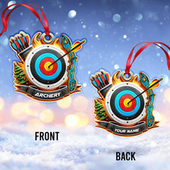 Maxcorners Custom Name Archery Ornament, Christmas Gift for Archery Lover4 2D Flat LM2211