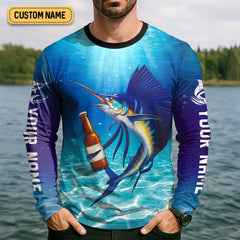 Maxcorners Just Another Beer Drinker With A Fishing Problem Marlin Fishing Shirt, Funny Fishing Shirt, Men's Fishing Shirt