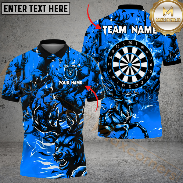 Maxcorners Darts Angry Deer Multicolor Options Personalized Name, Team Name 3D Shirt
