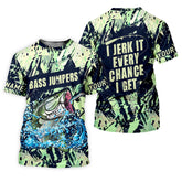 Maxcorners Bass Jumpers Fishing Shirts, I Jerk It Every Chance I Get, SPF Long Sleeve Shirts, Fishing Shirts For Men