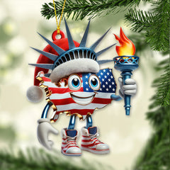 Maxcorners Custom Name American Christmas Ornament, America Lover Christmas Gift 2D Flat LM2111