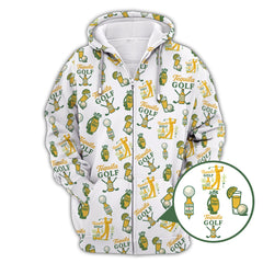 Maxcorners Golf Shirt For Men's, Tequila Golf Pattern Polos, Drink & Golf Shirts, Funny Men Golf Gift