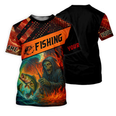 Maxcorners Reaper Fishing Mens SFP Shirt, Fisherman Halloween Costume, Fisherman Gift, Fishing Shirts For Men