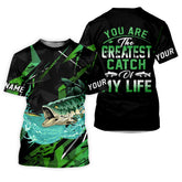 Maxcorners Bass Fishing UPF Shirts, You Are The Createst Catch of My Life, Funny Fishing Shirt, Gift For Fisherman