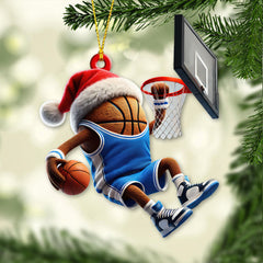 Maxcorners Custom Name and Number Basketball Ornament, Basketball Team Christmas Gift 2D Flat LM2111